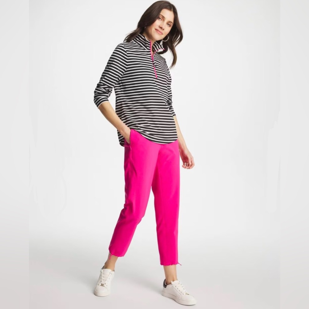 Chico's by Zenergy Women's Fuchsia Pink UPF Bungee Ankle Crop Pants Size S/6 - Picture 2 of 13